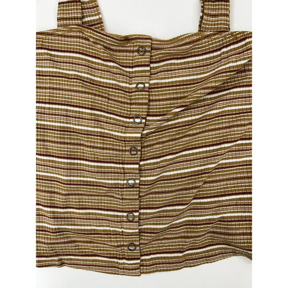 Womens American Eagle Top Size XS Soft & Sexy Rib Striped Button Up Crop - Picture 2 of 10